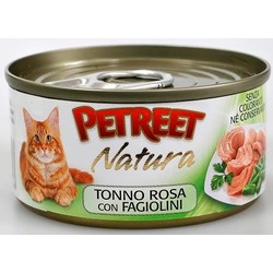 Petreet кусочки розового тунца с зеленой фасолью, консервы для кошек, 70 гр.