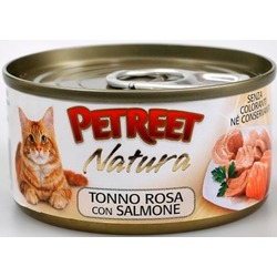 Petreet кусочки розового тунца с лососем, консервы для кошек, 70 гр.
