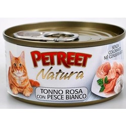 Petreet кусочки розового тунца с рыбой дорада, консервы для кошек, 70 гр.