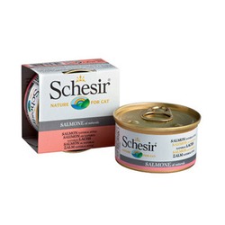 Schesir лосось, кусочки в собственном соку, консервированный корм для кошек