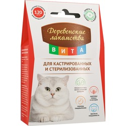 "Деревенские лакомства ВИТА" для кастрированных и стерилизованных кошек и котов, 60 гр