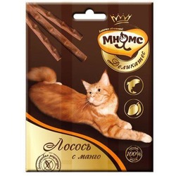 Мнямс Деликатес лакомые палочки 9 см для кошек с лососем и манго 3х4 гр.