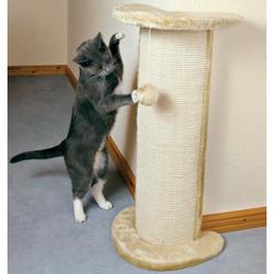 Trixie Когтеточка-тумба д/кошек "Lorca" с игрушкой угловая, бежевая, сизаль/плюш 75*37*27 см, арт. 4350
