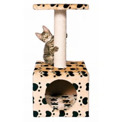 Trixie Домик д/кошек "Zamora" с площадкой "кошачьи лапки", бежевый 61см, арт. 43354