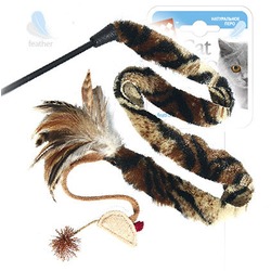 GiGwi Дразнилка с длинным хвостом и перьями