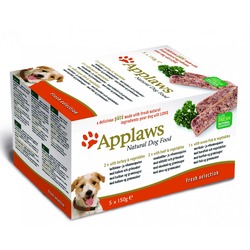 Applaws набор паштетов для собак "Индейка, говядина, океаническая рыба", 5шт.x150г