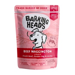 Barking Heads паучи для собак с говядиной и бурым рисом "Вуф-строганов", Beef Waggington, 300 гр.
