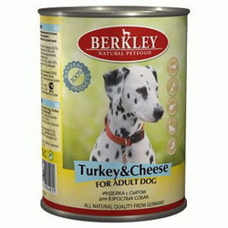 Berkley индейка с сыром, консервы для взрослых собак, 400 гр.