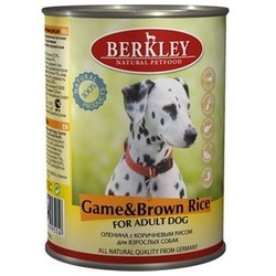 Berkley оленина с коричневым рисом, консервы для взрослых собак, 400 гр.