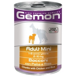 Gemon Dog Mini консервы для собак мелких пород кусочки курицы с рисом 415 гр.