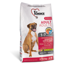 1st Choice Adult для взрослых собак с чувствительной кожей и для шерсти с ягненком, рыбой и рисом