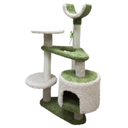 Зооник многоуровневый игровой комплекс для кошек, 103*62*130 см, зеленый