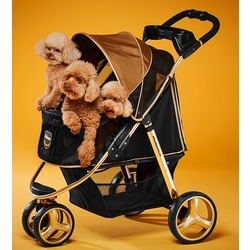 Ibiyaya коляска для собак и кошек до 28 кг, Monarch Premium Pet Jogger – Luxury Gold