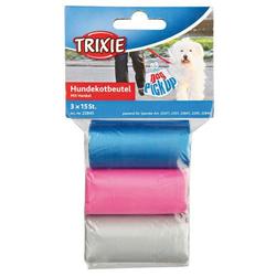 Trixie Пакеты с ручками для уборки за собаками, 3 рулона по 20 шт, цветные, для всех диспенсеров, арт.22845