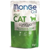 Monge Cat Grill Pouch паучи кусочки в желе из итальянского кролика для взрослых кошек 85г