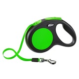 Flexi Limited Edition поводок-рулетка для собак до 25 кг, 5 метров, лента, New Neon M, цвет зеленый
