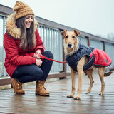 Hunter утепленная куртка для собак Uppsala Cozy, цвет антрацит/красный