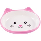 КерамикАрт миска керамическая для кошек 160 мл Мордочка кошки розовая