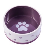 КерамикАрт миска керамическая нескользящая для собак 360 мл белая с фиолетовым